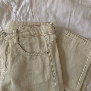 Cream Slim Fit Jeans